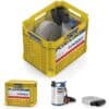 Kit complet Plug & Drain de Pedrollo avec pompe, tuyau et panier de transport jaune