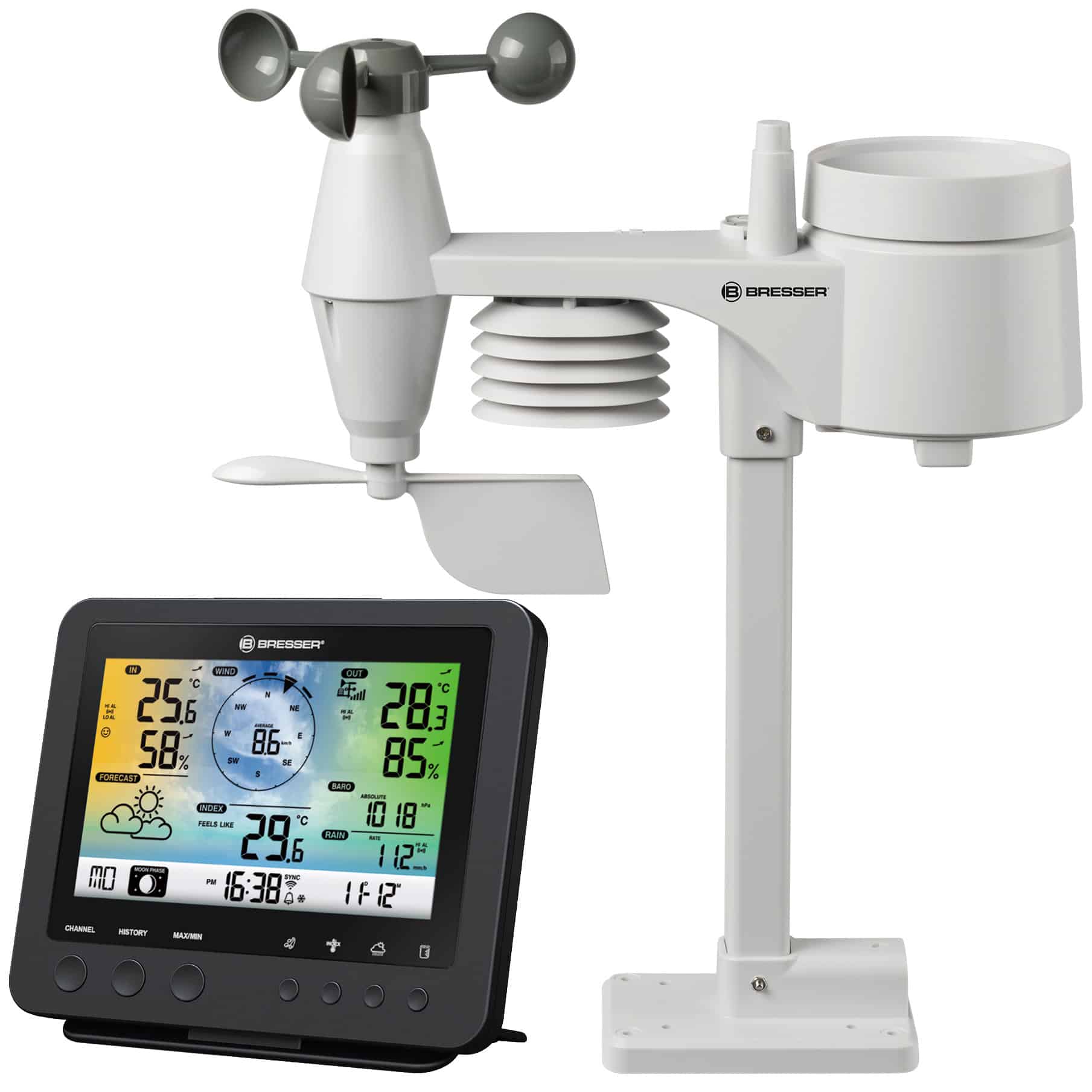 Centrale météo 5-en-1 couleurs avec système WIFI