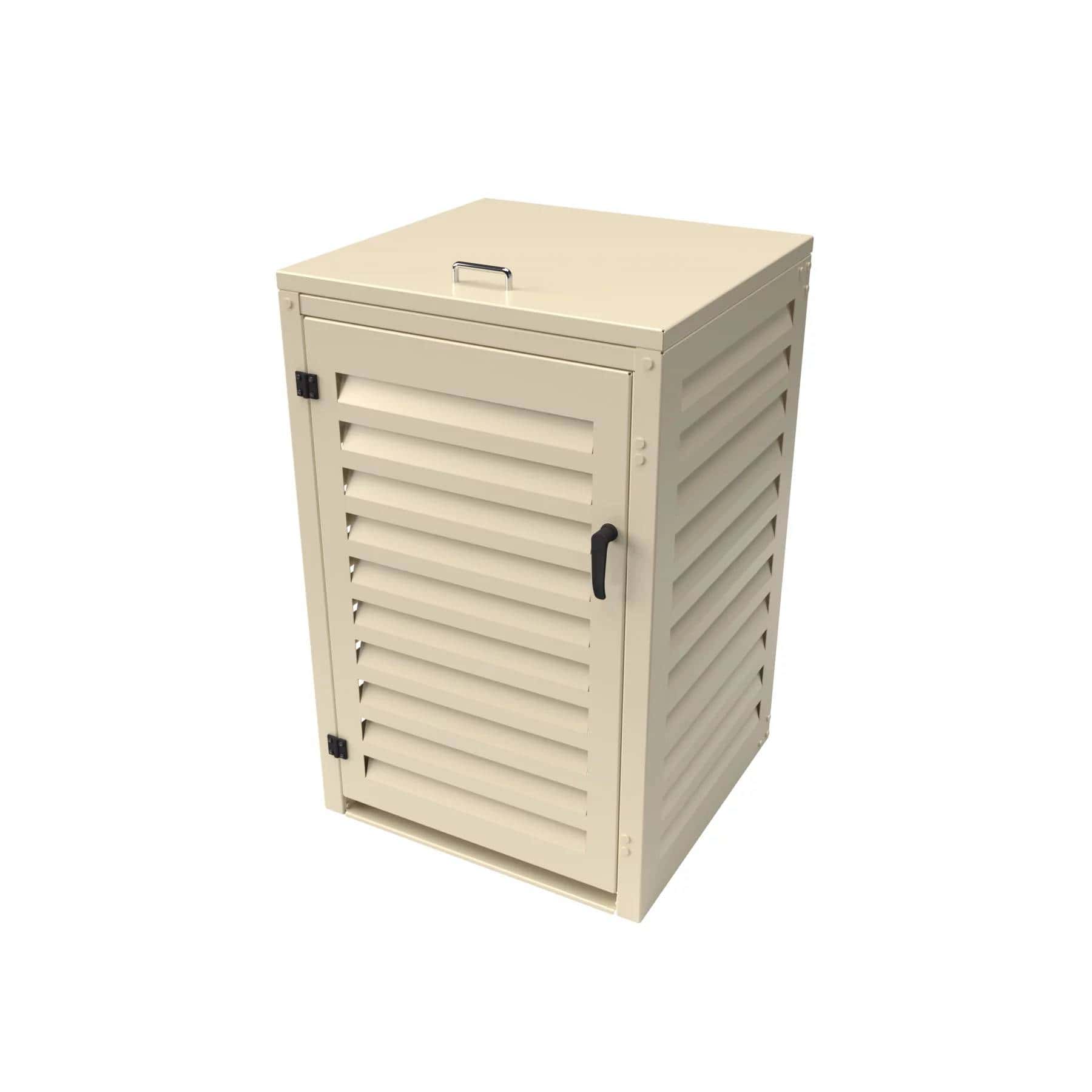 Abri poubelle simple crème - vue fermée - ATOLE