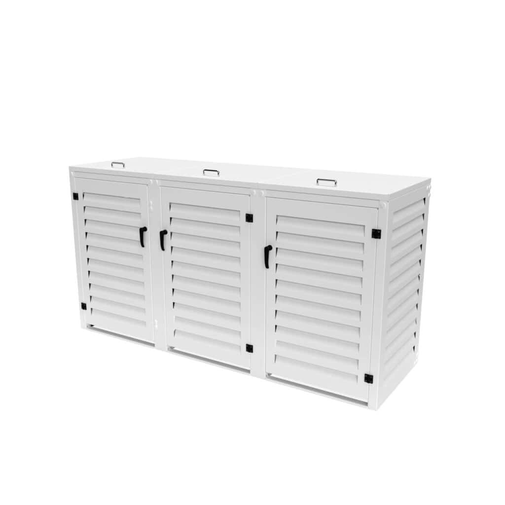 Abri poubelle Triple en Aluminium thermolaqué