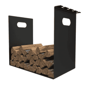 Porte-bûches design en métal Noir - Support à ustensiles