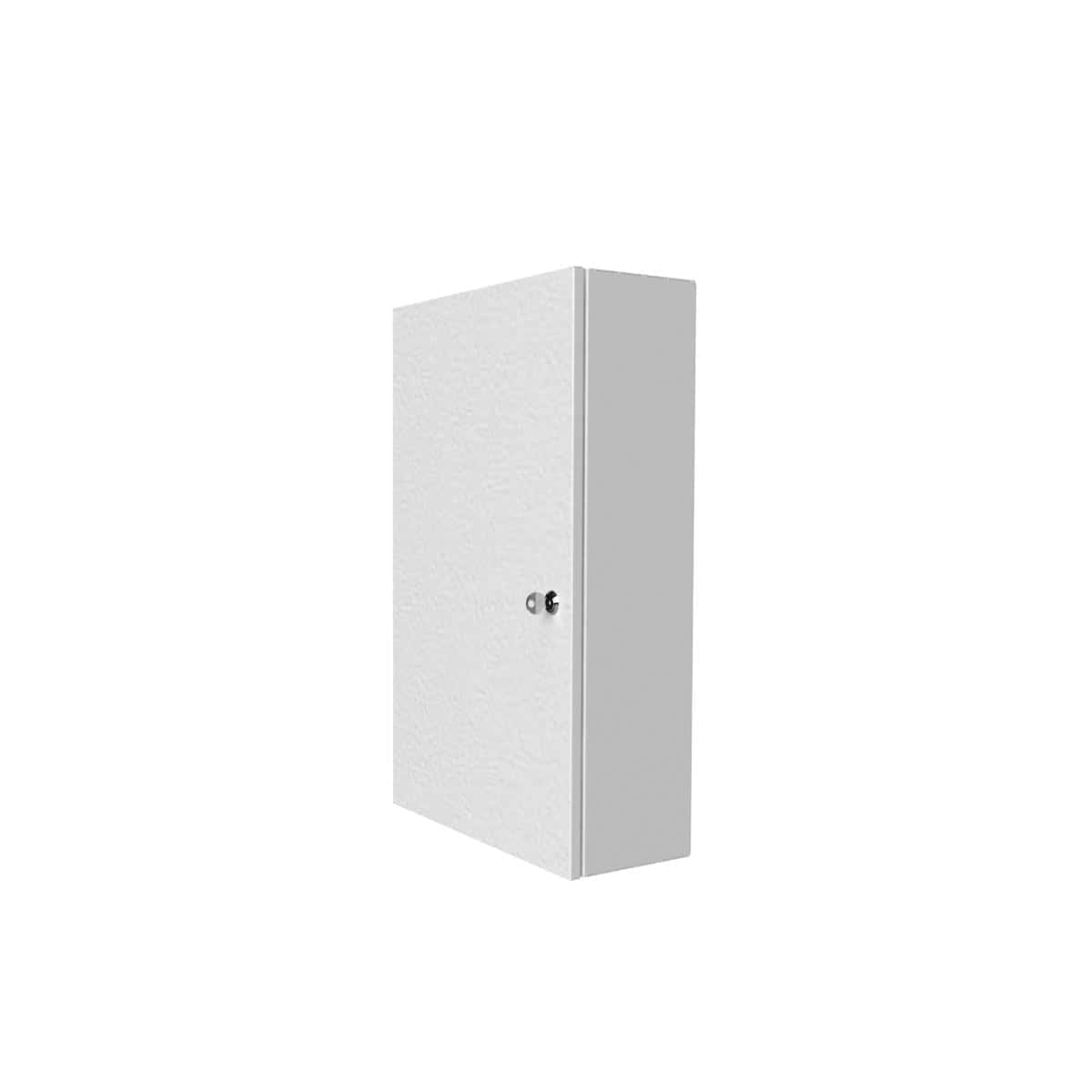 Coffret d'habillage ATOLE 13 modules en acier blanc avec serrure à clef