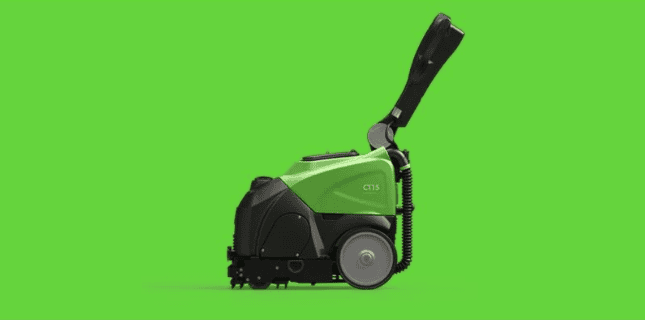 Profil latéral de l’autolaveuse CT30 avec guidon replié