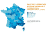 Carte de France montrant la proportion de logements situés en zone inondable par cours d’eau, par département, en 2013, avec un code couleur allant de moins de 5 % à plus de 30 %.