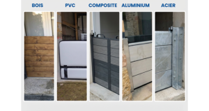 Montage de cinq batardeaux anti inondation en bois, PVC, composite, aluminium et acier pour comparer les matériaux disponibles