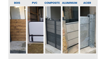 Montage de cinq batardeaux anti inondation en bois, PVC, composite, aluminium et acier pour comparer les matériaux disponibles