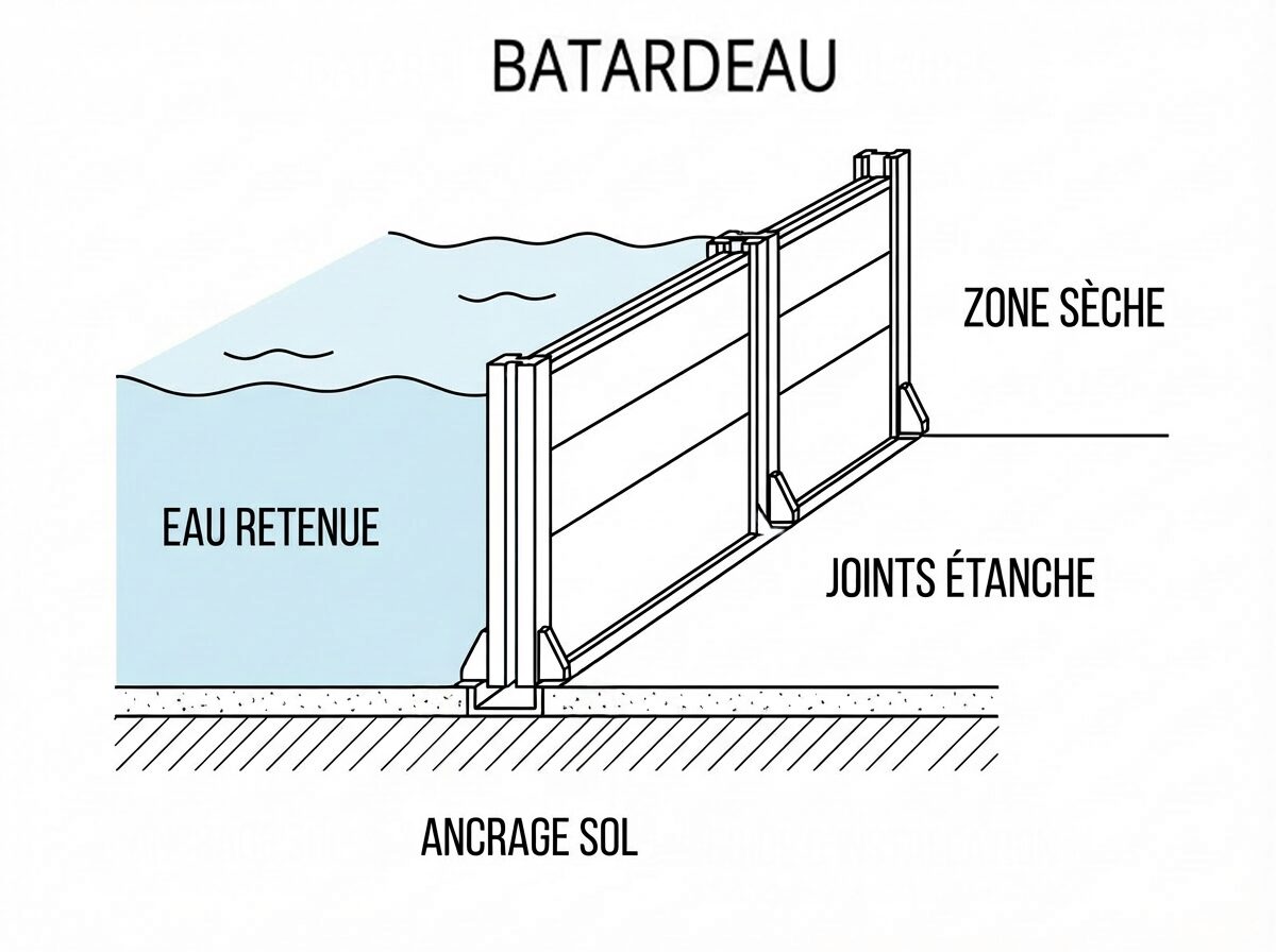 Schéma de fonctionnement d'un batardeau