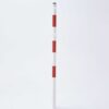2 Poteaux de signalisation en metal hauteur 150cm (blanc / rouge)