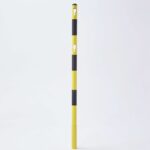 2 Poteaux de signalisation en metal hauteur 150cm (jaune/ noir)