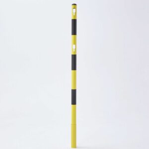 2 Poteaux de signalisation en metal hauteur 150cm (jaune/ noir)