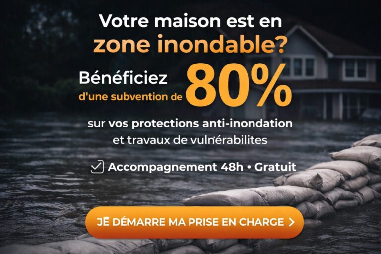 Maison en zone inondable équipée de protections anti-inondation avec subvention de 80% et accompagnement gratuit sous 48h