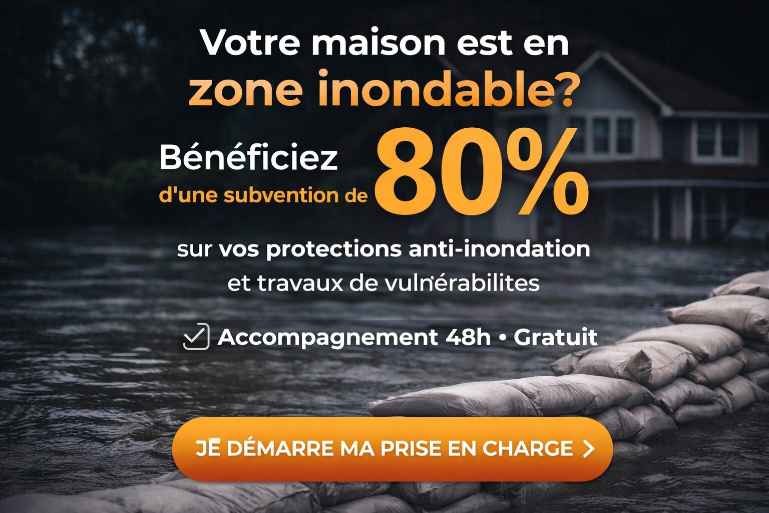 Maison en zone inondable équipée de batardeaux avec subvention 80% pour protection anti-inondation