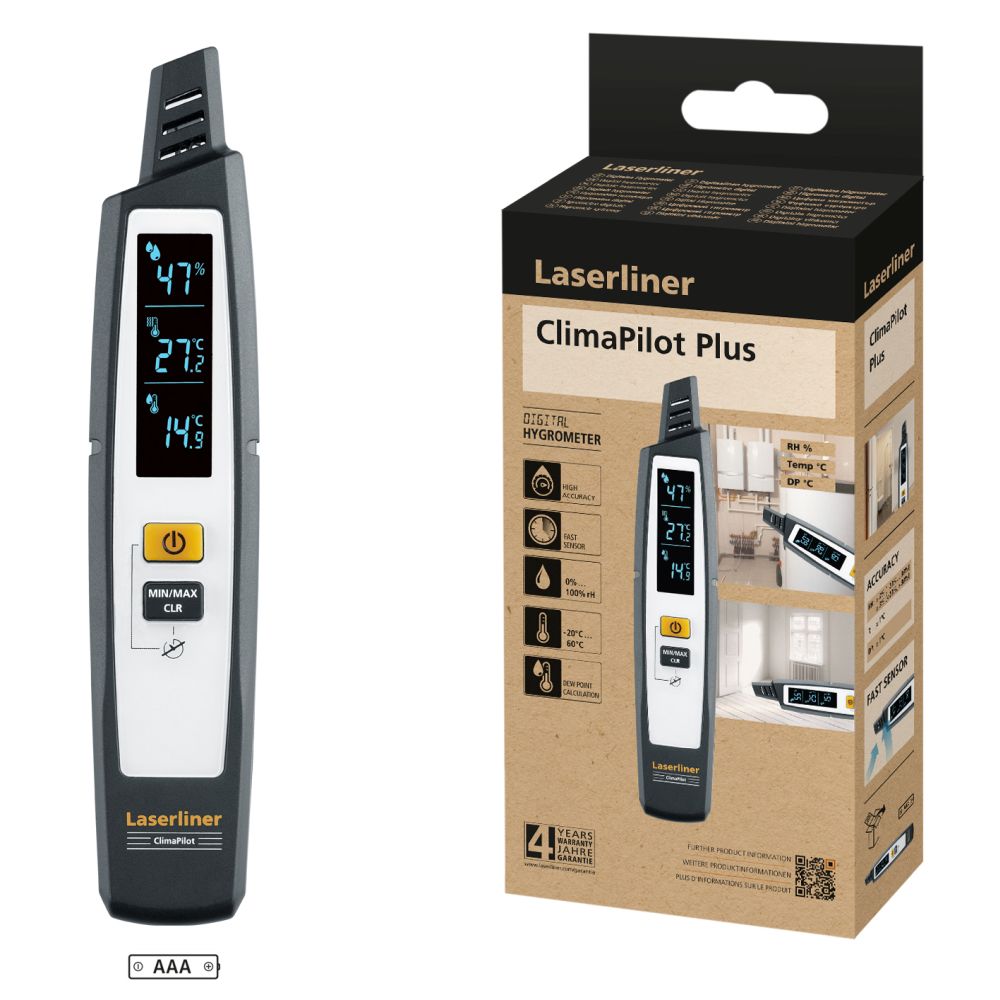 Hygromètre numérique LASERLINER ClimaPilot Plus avec point de rosée – Image 4